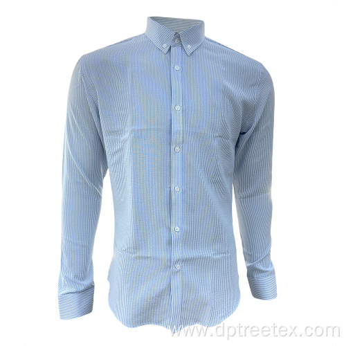 Men's Striped Button Down Slim Fit Dress Shirt